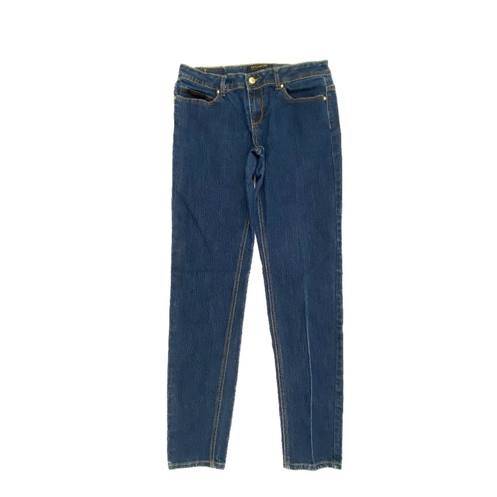 Rocawear Skinny Jeans Womens 12 Blue Dark Wash Embroidered Logo Mid Rise